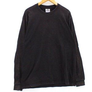 Vintage Pro 5 Super Heavy Shirt Mens Solid Black Long Sleeve Crewneck Large L
